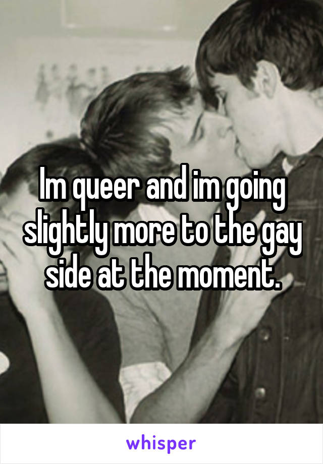 Im queer and im going slightly more to the gay side at the moment.