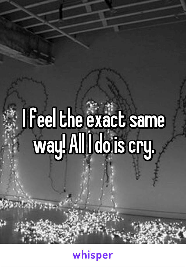 I feel the exact same way! All I do is cry.