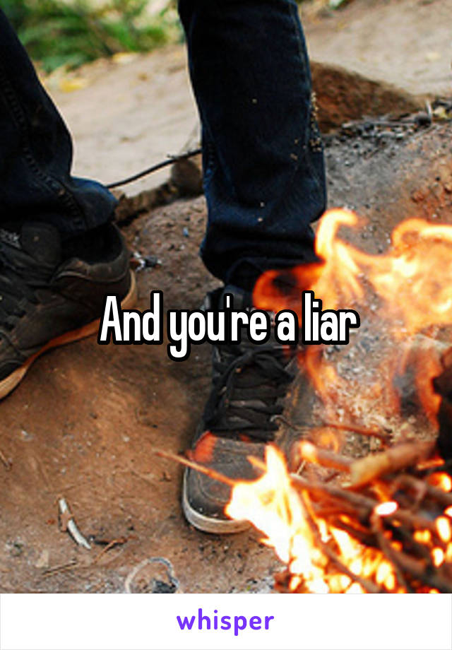 And you're a liar