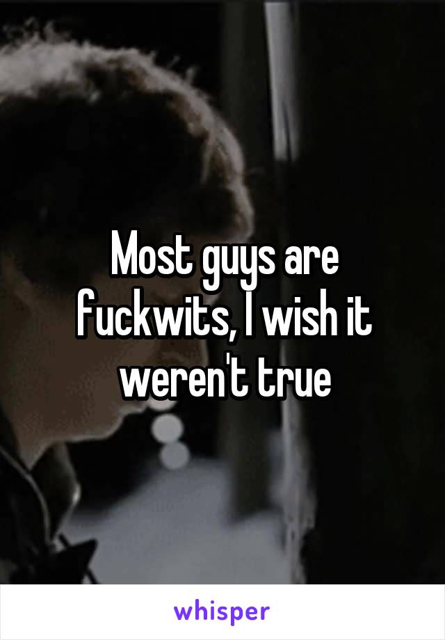 Most guys are fuckwits, I wish it weren't true