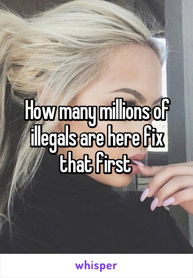 How many millions of illegals are here fix that first 
