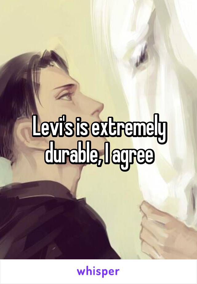 Levi's is extremely durable, I agree