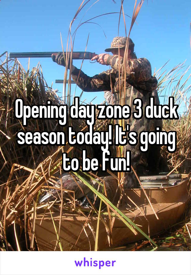Opening day zone 3 duck season today! It's going to be fun!