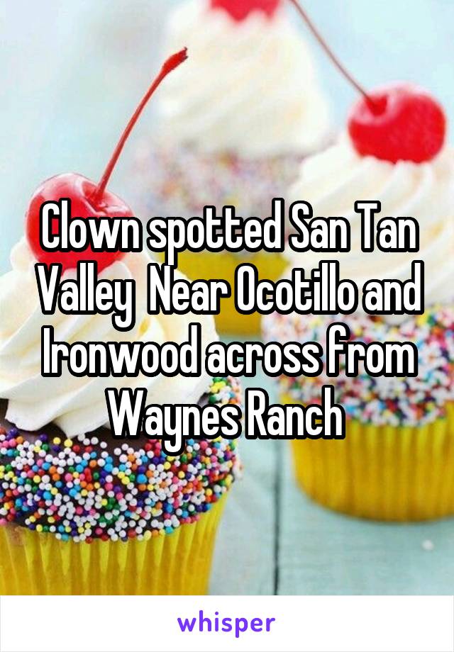 Clown spotted San Tan Valley  Near Ocotillo and Ironwood across from Waynes Ranch 