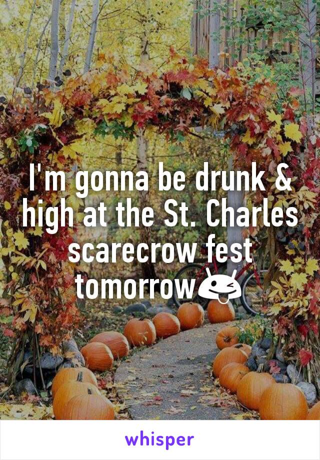 I'm gonna be drunk & high at the St. Charles scarecrow fest tomorrow😜