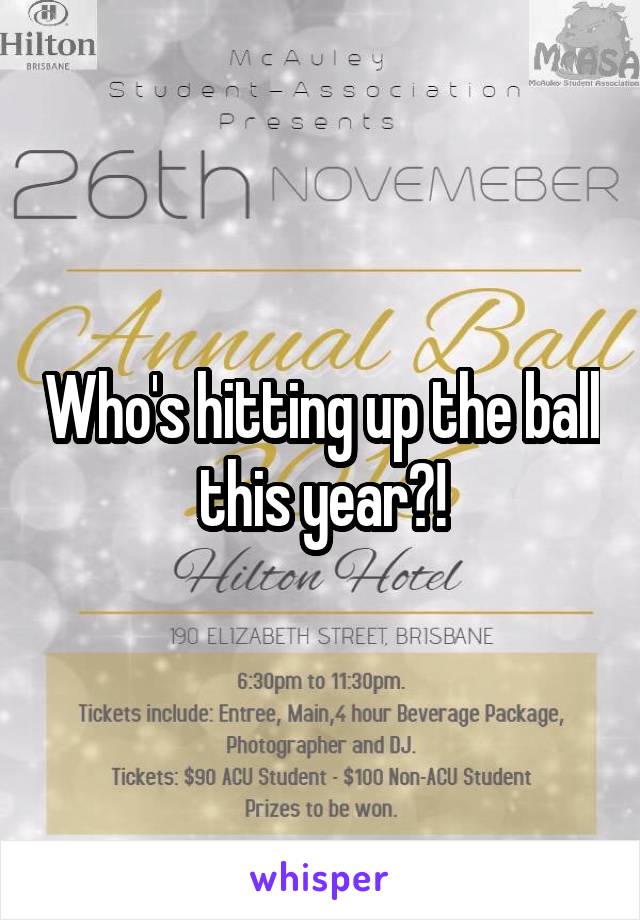 Who's hitting up the ball this year?!