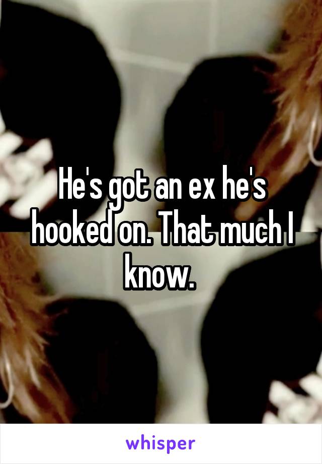 He's got an ex he's hooked on. That much I know. 