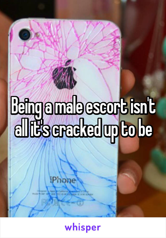 Being a male escort isn't all it's cracked up to be