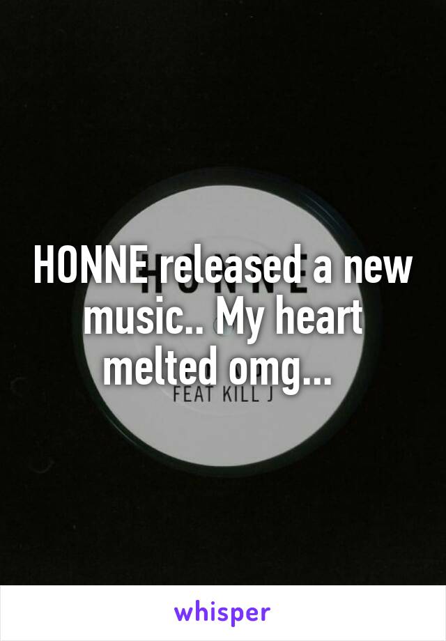 HONNE released a new music.. My heart melted omg... 