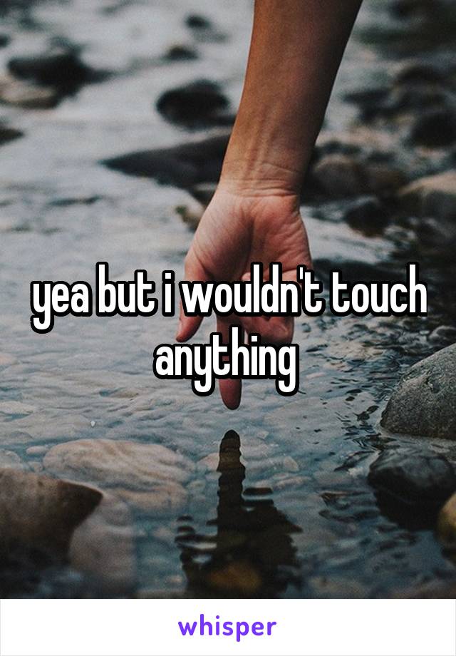 yea but i wouldn't touch anything 