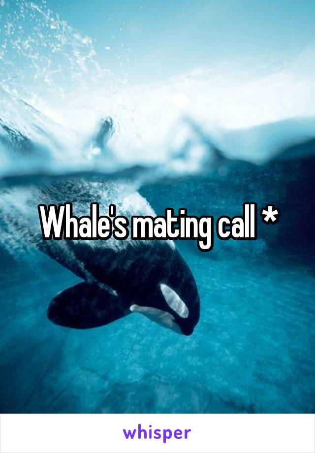 Whale's mating call *