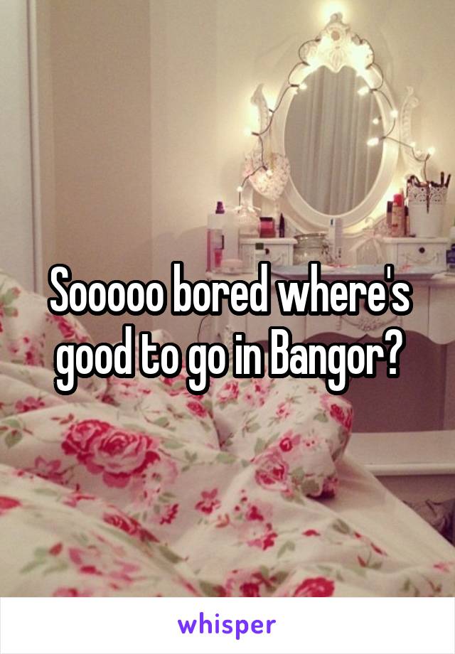 Sooooo bored where's good to go in Bangor?