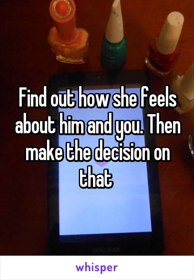 Find out how she feels about him and you. Then make the decision on that 