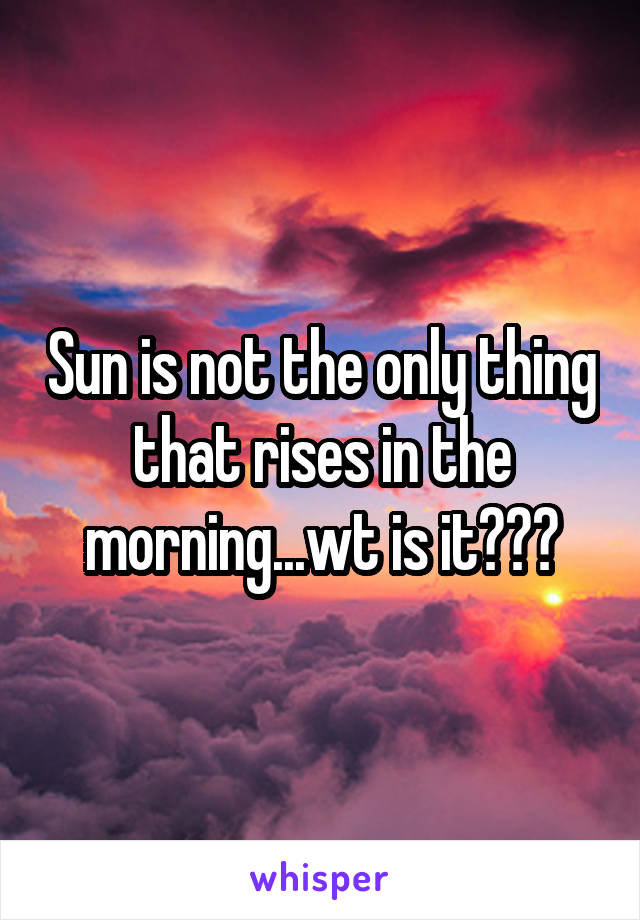 Sun is not the only thing that rises in the morning...wt is it???