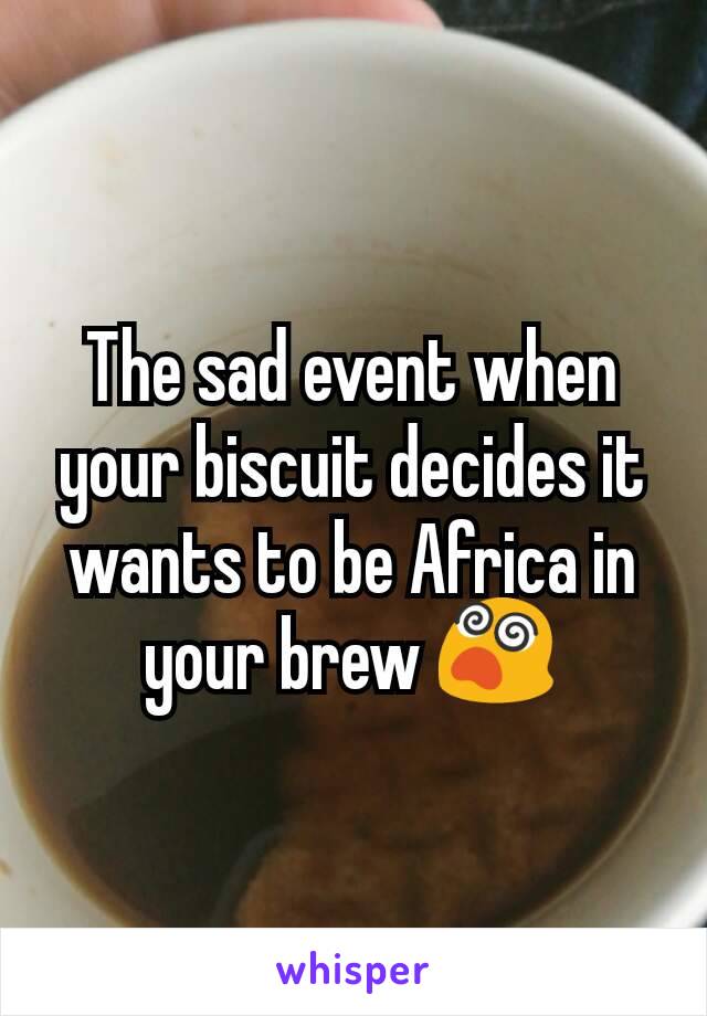 The sad event when your biscuit decides it wants to be Africa in your brew 😵