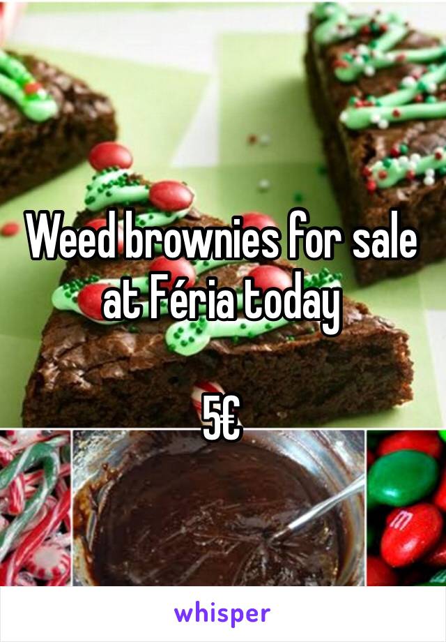 Weed brownies for sale at Féria today 

5€