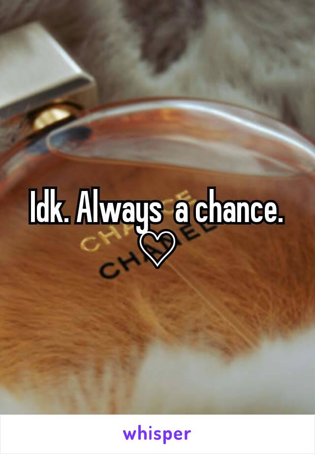 Idk. Always  a chance. ♡