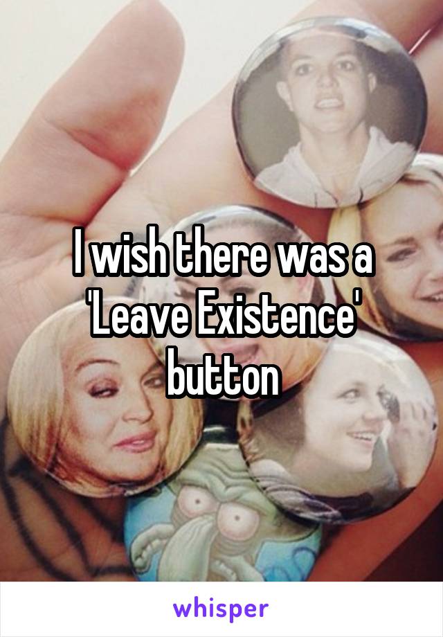 I wish there was a 'Leave Existence' button