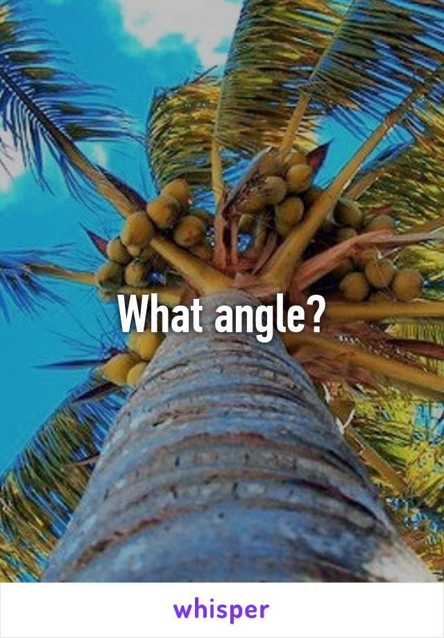 What angle?