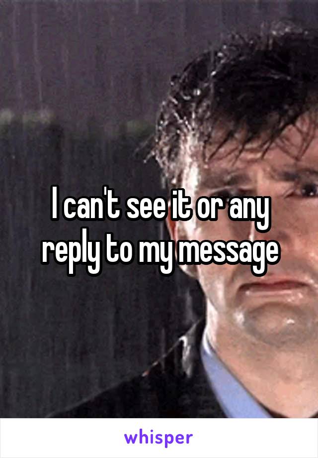 I can't see it or any reply to my message