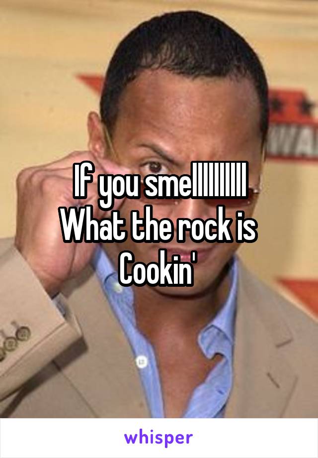 If you smellllllllll
What the rock is 
Cookin' 