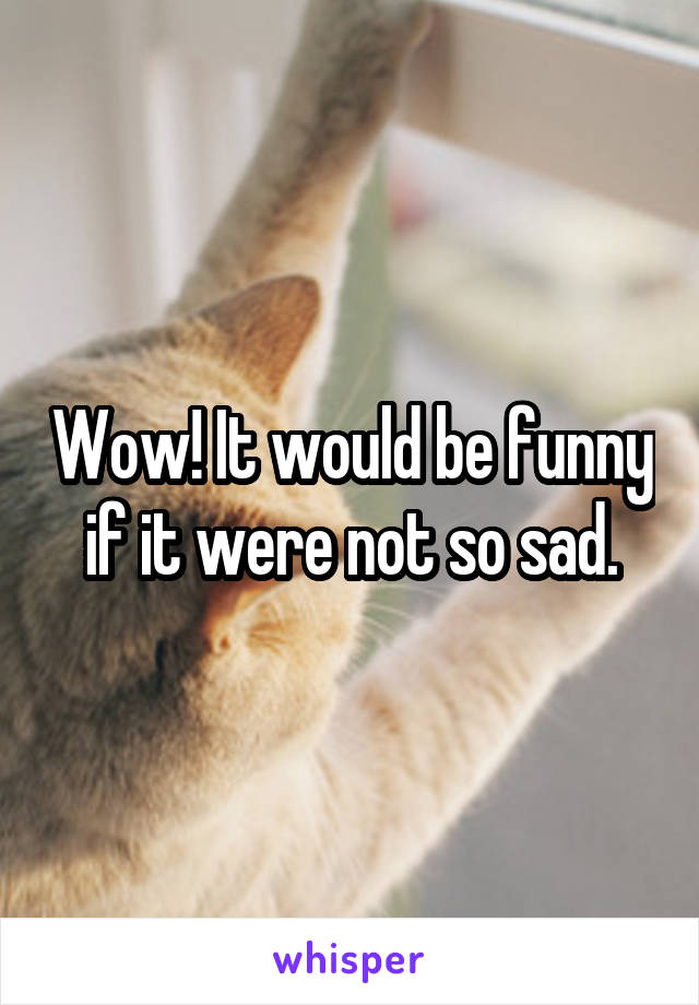 Wow! It would be funny if it were not so sad.