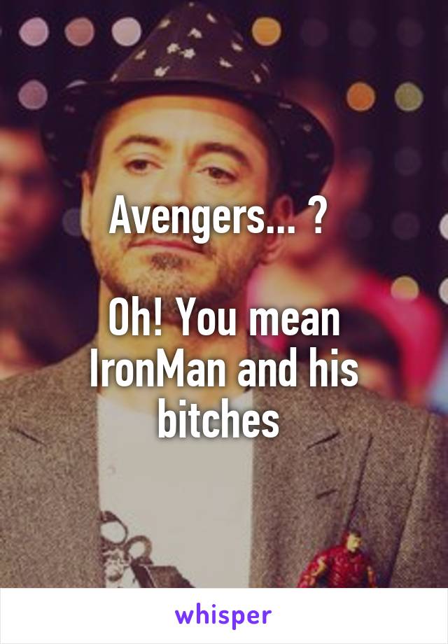 Avengers... ? 

Oh! You mean IronMan and his bitches 
