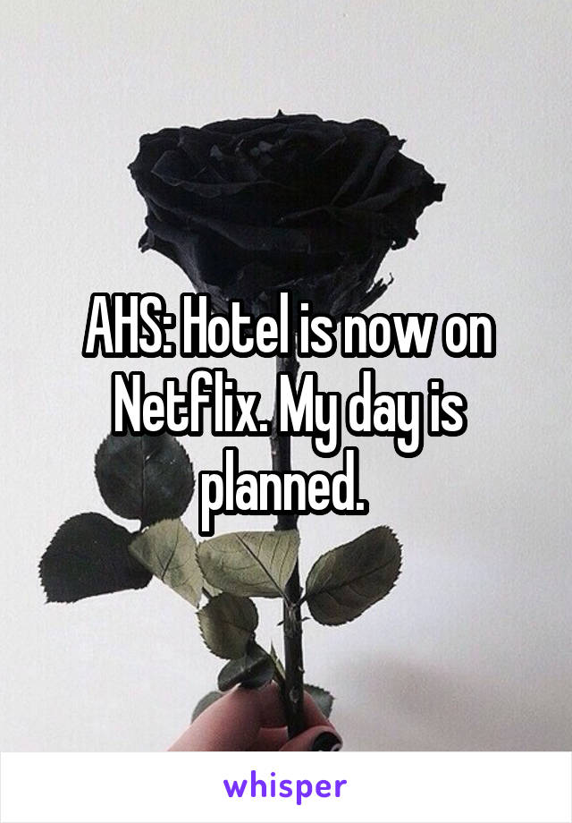AHS: Hotel is now on Netflix. My day is planned. 