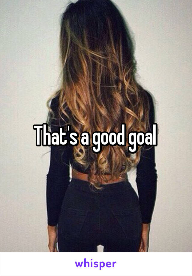 That's a good goal 