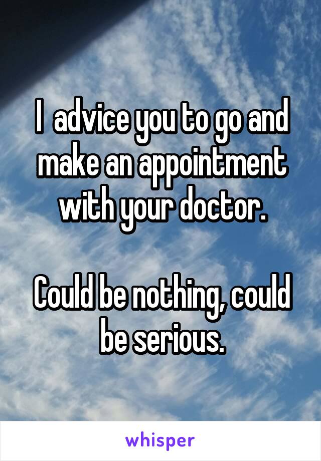 I  advice you to go and make an appointment with your doctor.

Could be nothing, could be serious.