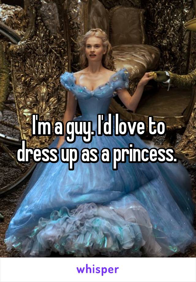 I'm a guy. I'd love to dress up as a princess. 