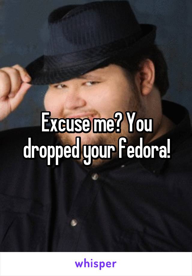 Excuse me? You dropped your fedora!
