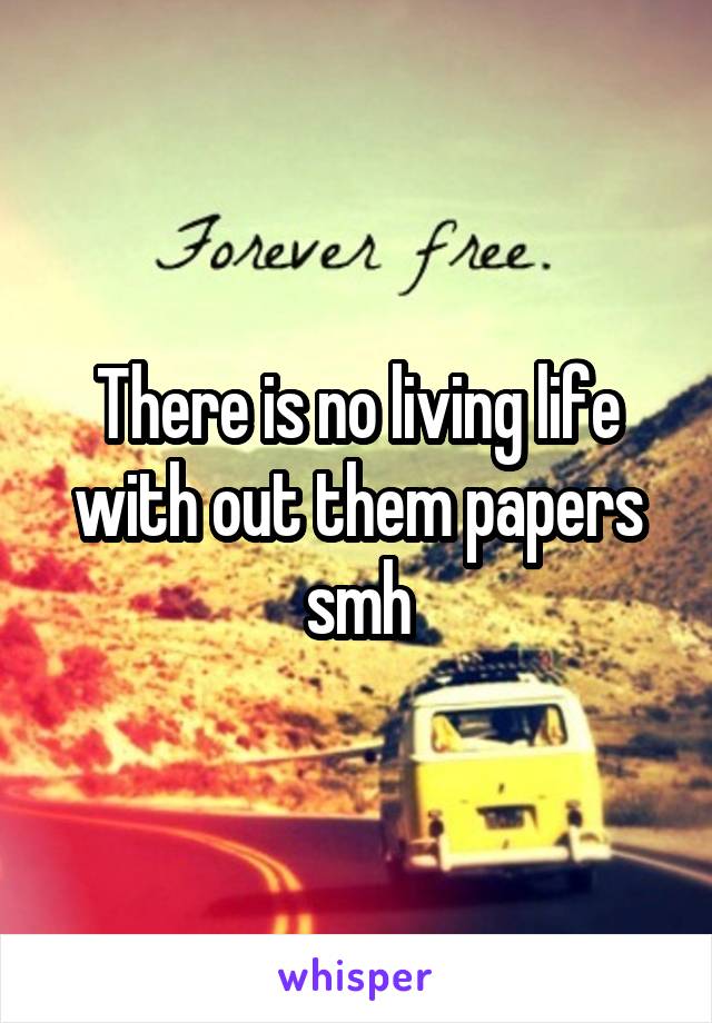There is no living life with out them papers smh
