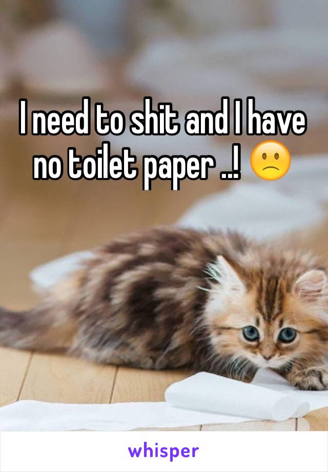 I need to shit and I have no toilet paper ..! 🙁