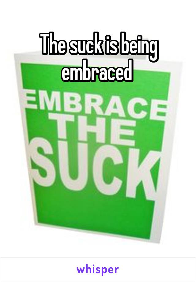 The suck is being embraced 






