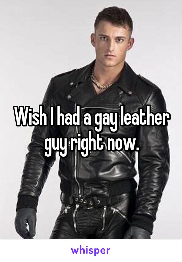 Wish I had a gay leather guy right now.