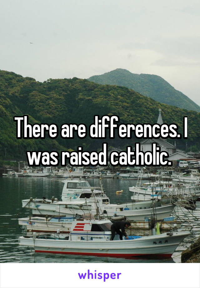 There are differences. I was raised catholic. 
