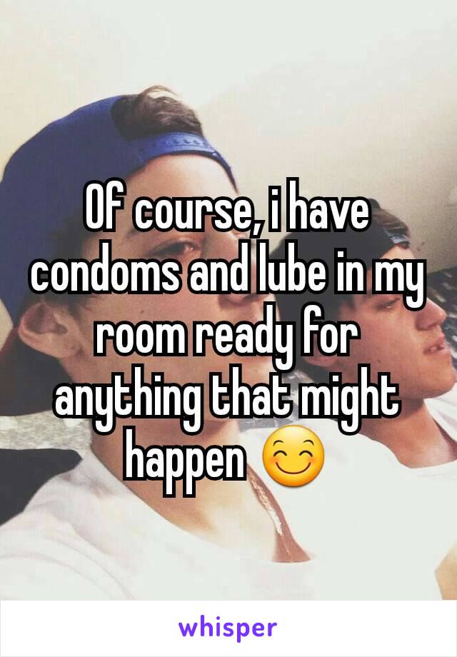 Of course, i have condoms and lube in my room ready for anything that might happen 😊