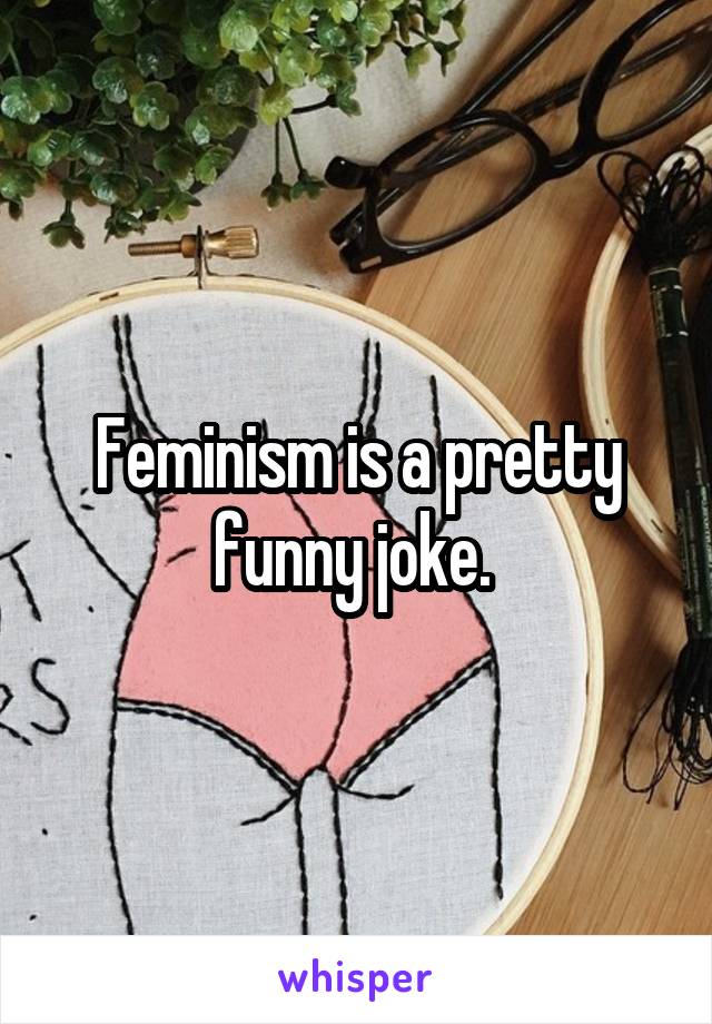 Feminism is a pretty funny joke. 