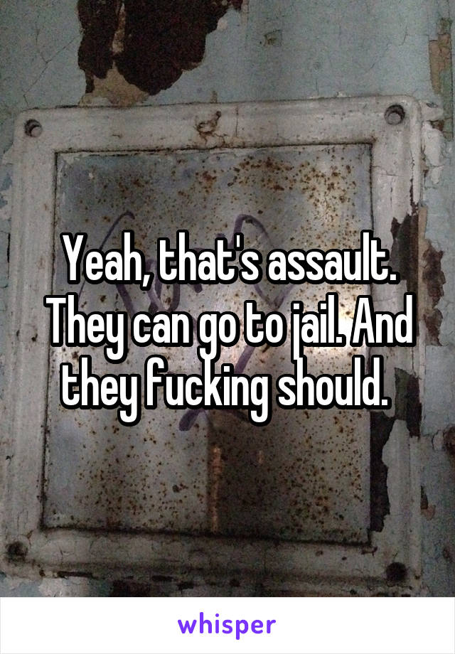Yeah, that's assault. They can go to jail. And they fucking should. 