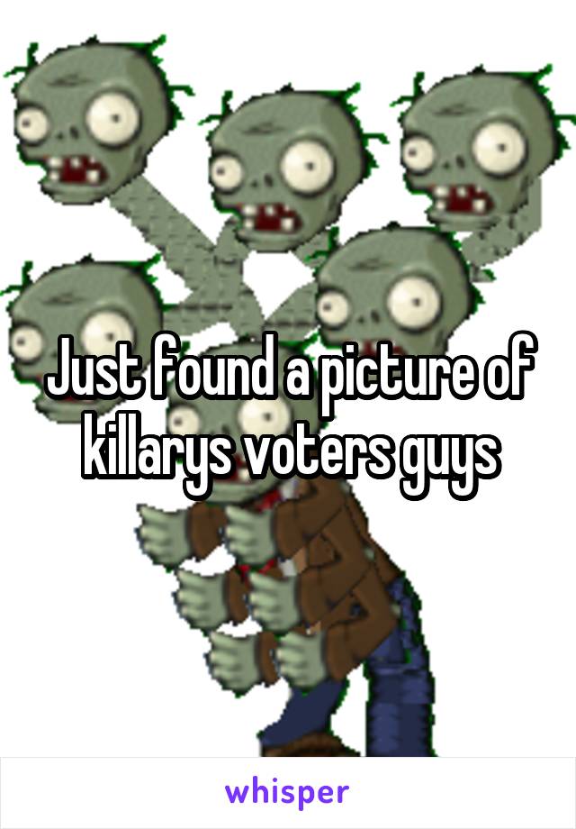 Just found a picture of killarys voters guys