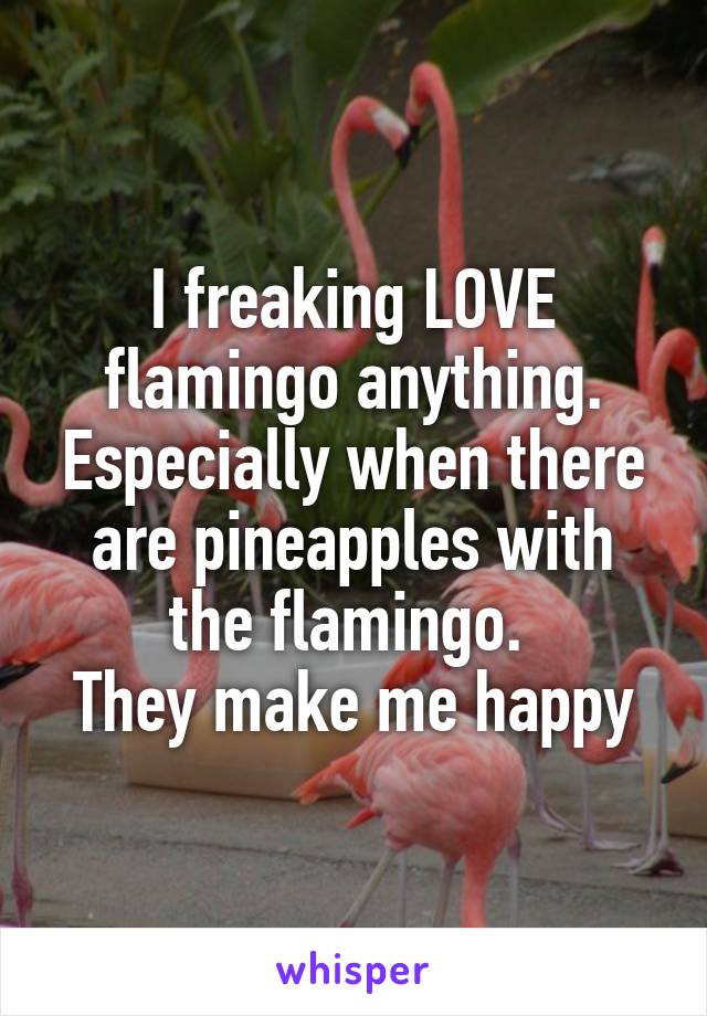 I freaking LOVE flamingo anything. Especially when there are pineapples with the flamingo. 
They make me happy