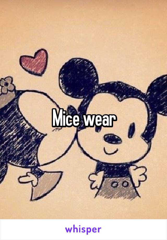 Mice wear