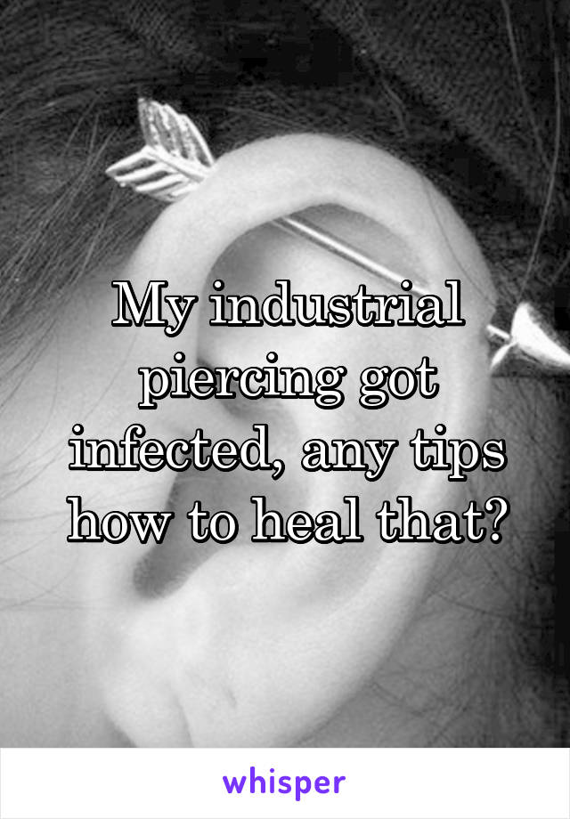 My industrial piercing got infected, any tips how to heal that?