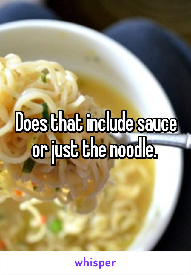 Does that include sauce or just the noodle. 