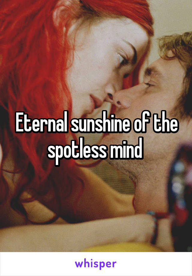 Eternal sunshine of the spotless mind 