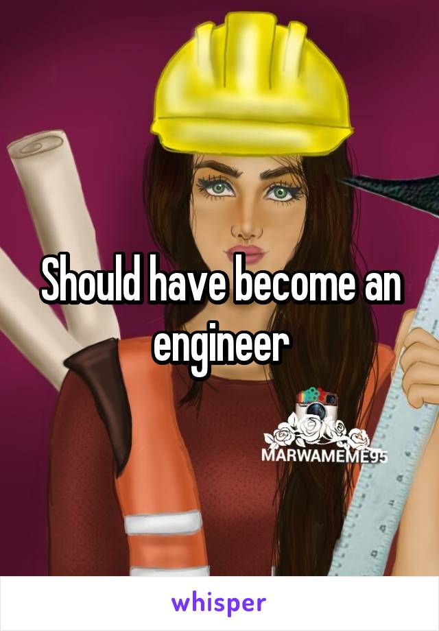 Should have become an engineer