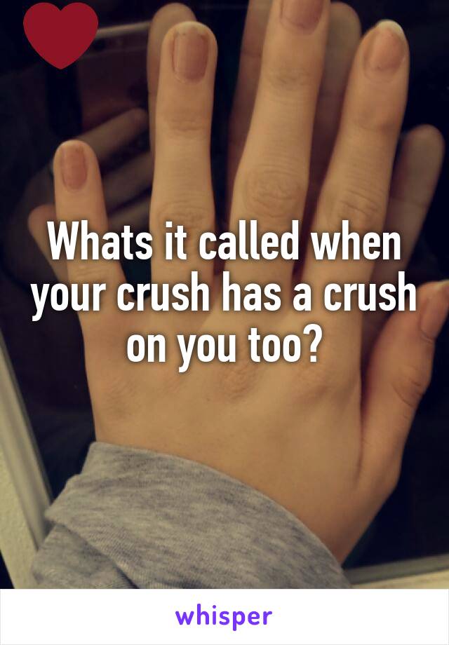 Whats it called when your crush has a crush on you too?
