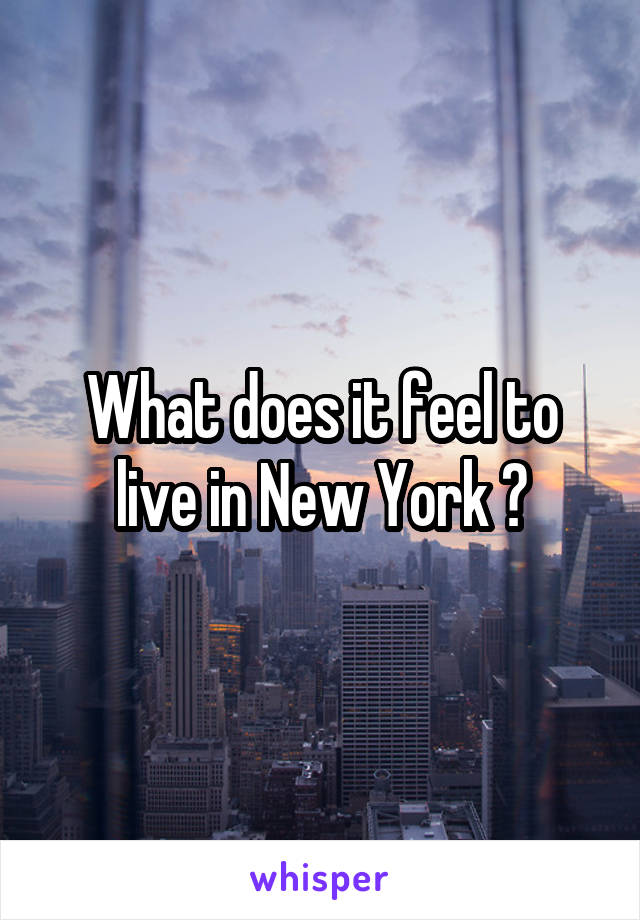 What does it feel to live in New York ?