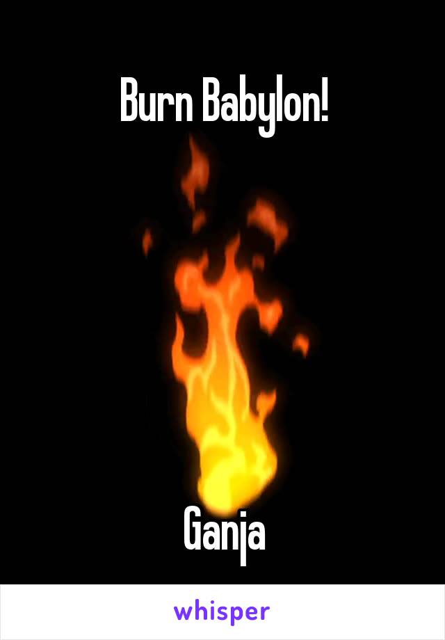 Burn Babylon!






Ganja